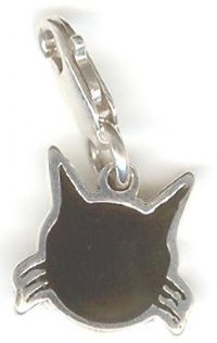 Sterling Silver 13x13mm Kitty Pendant